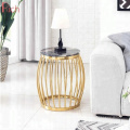 Modern Stainless Steel Gold Marble Coffee Table Side Table With Titanium Plating